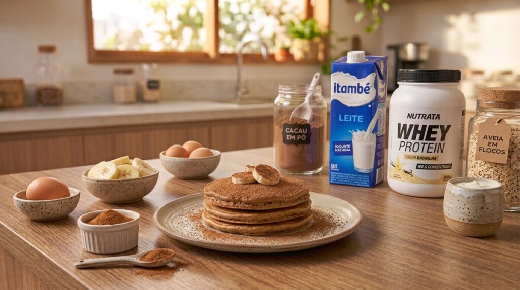 Panqueca Proteica: 7 Receitas Fáceis com Banana, Aveia e Whey 8 panqueca proteica